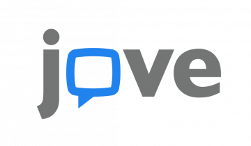 The jove logo - the word jove with a chat box as the o 