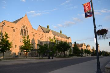 Image of Campus in July featuring Douglas Library