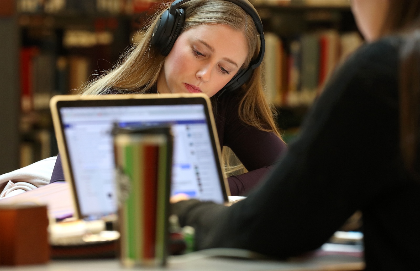 Students studying the the library