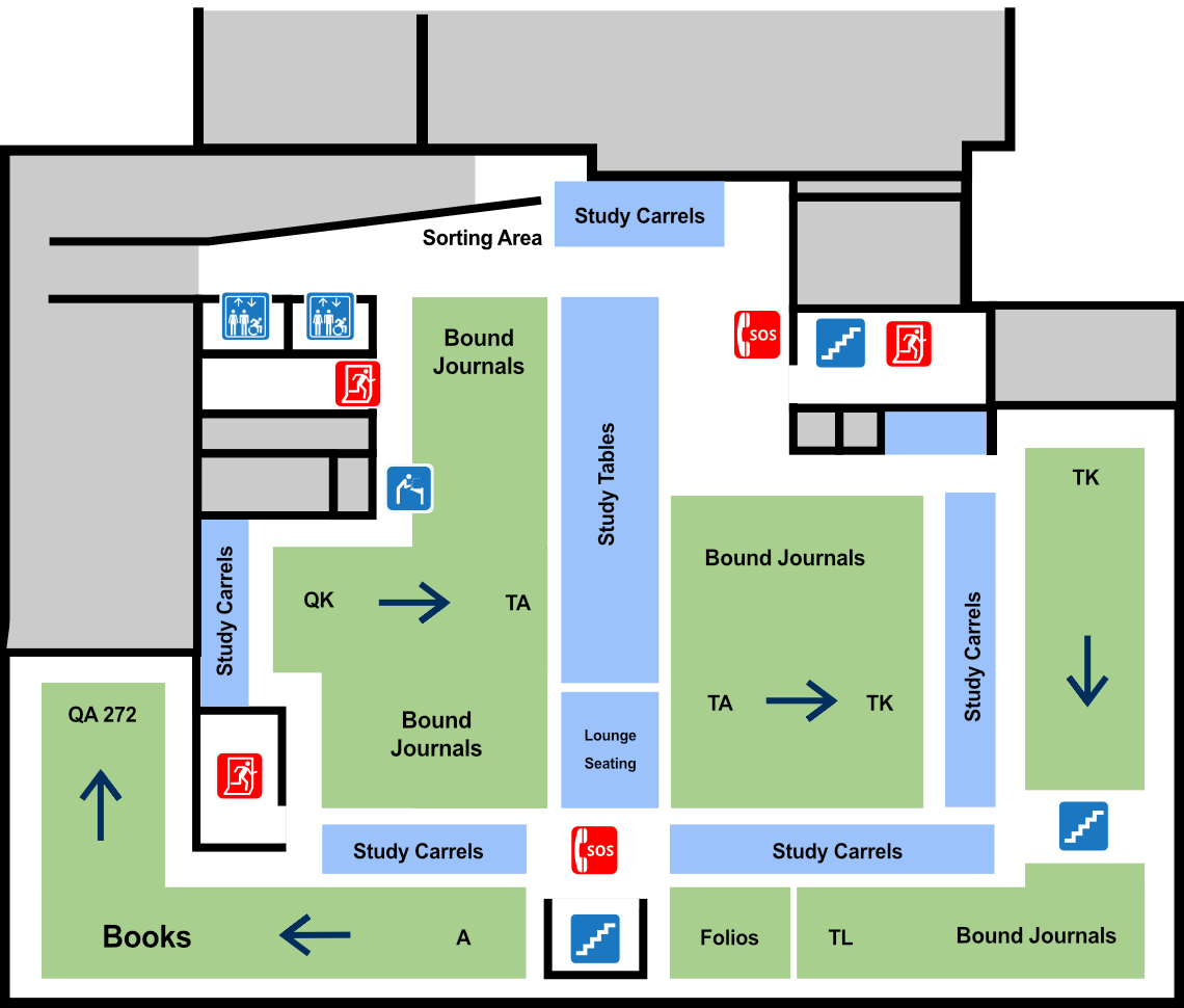 Douglas library level 2 (3S) floor plan