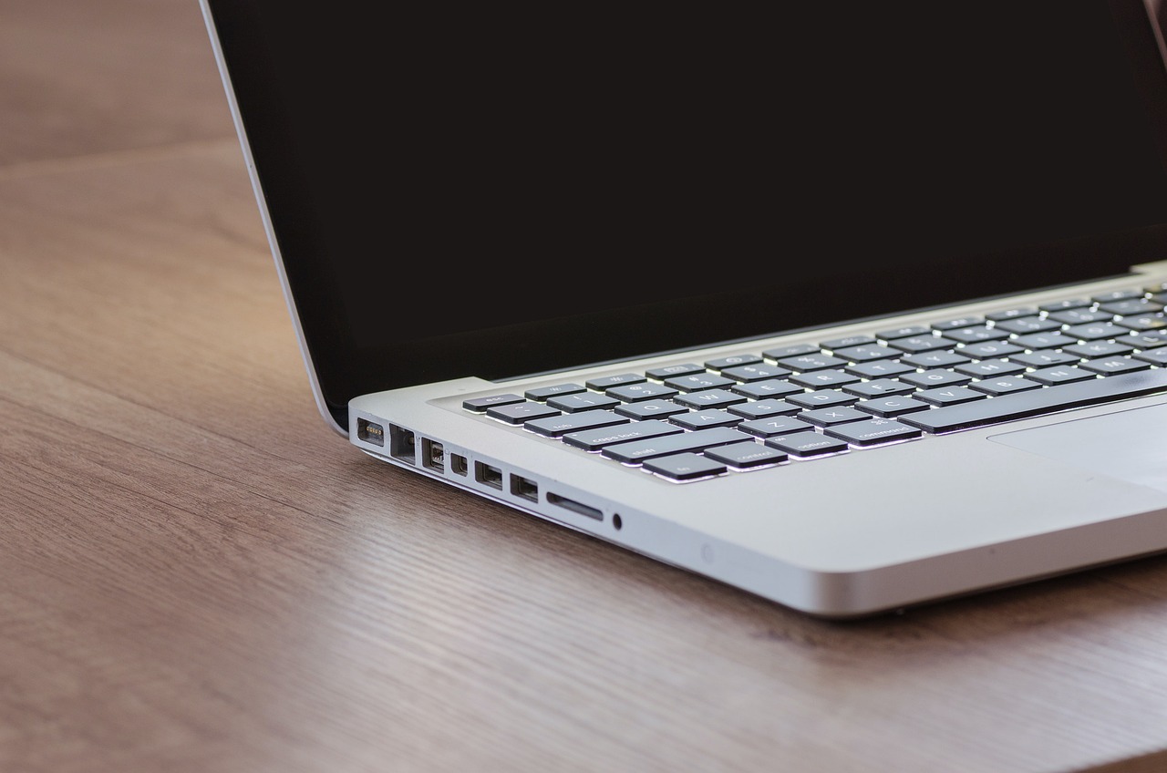 Laptop on table