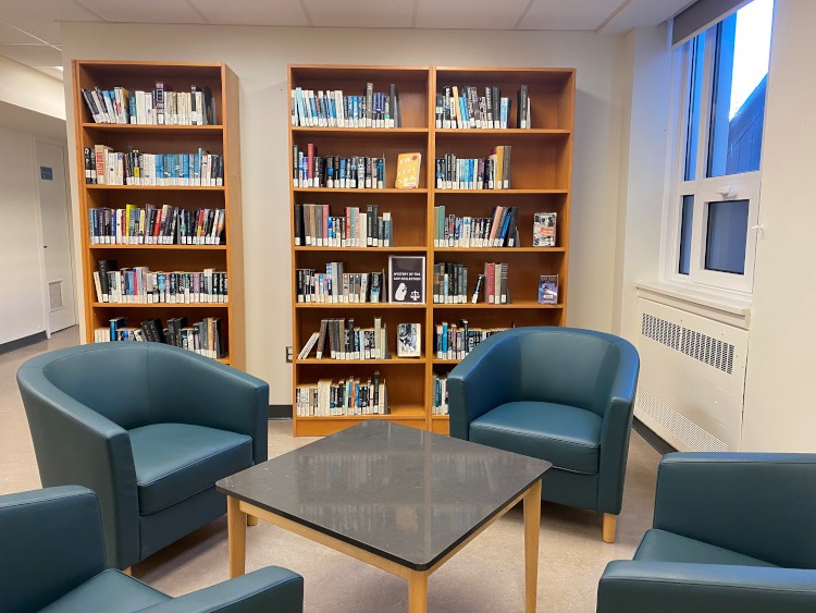 Interior view of the Myster of the Law Reading Nook at the Law library