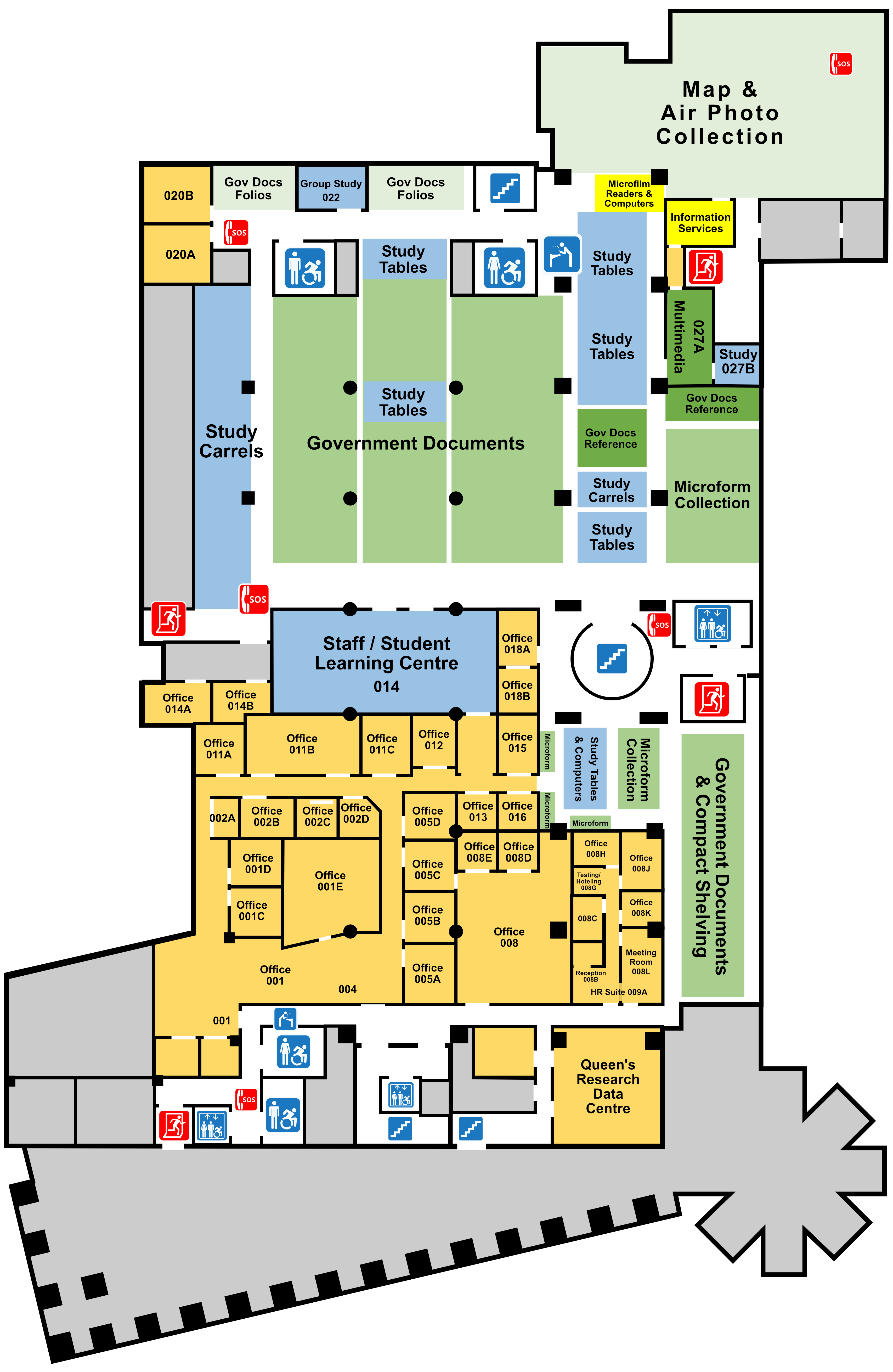 Stauffer library lower level floor plan