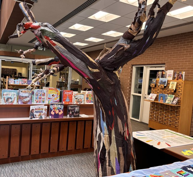 The tree messages will be hung from as part of the exhibit