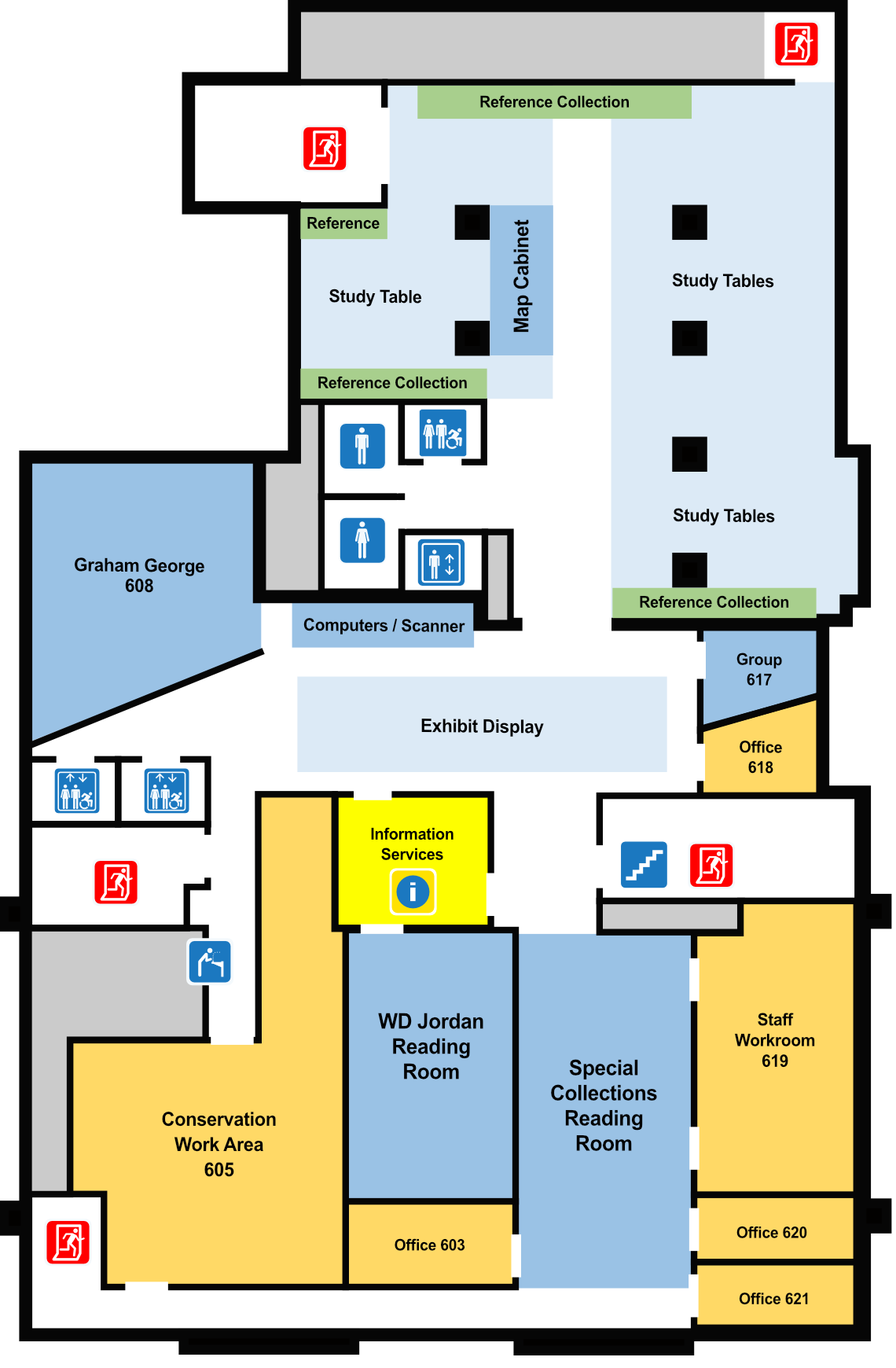 Douglas library level 6 (2nd floor) floor plan