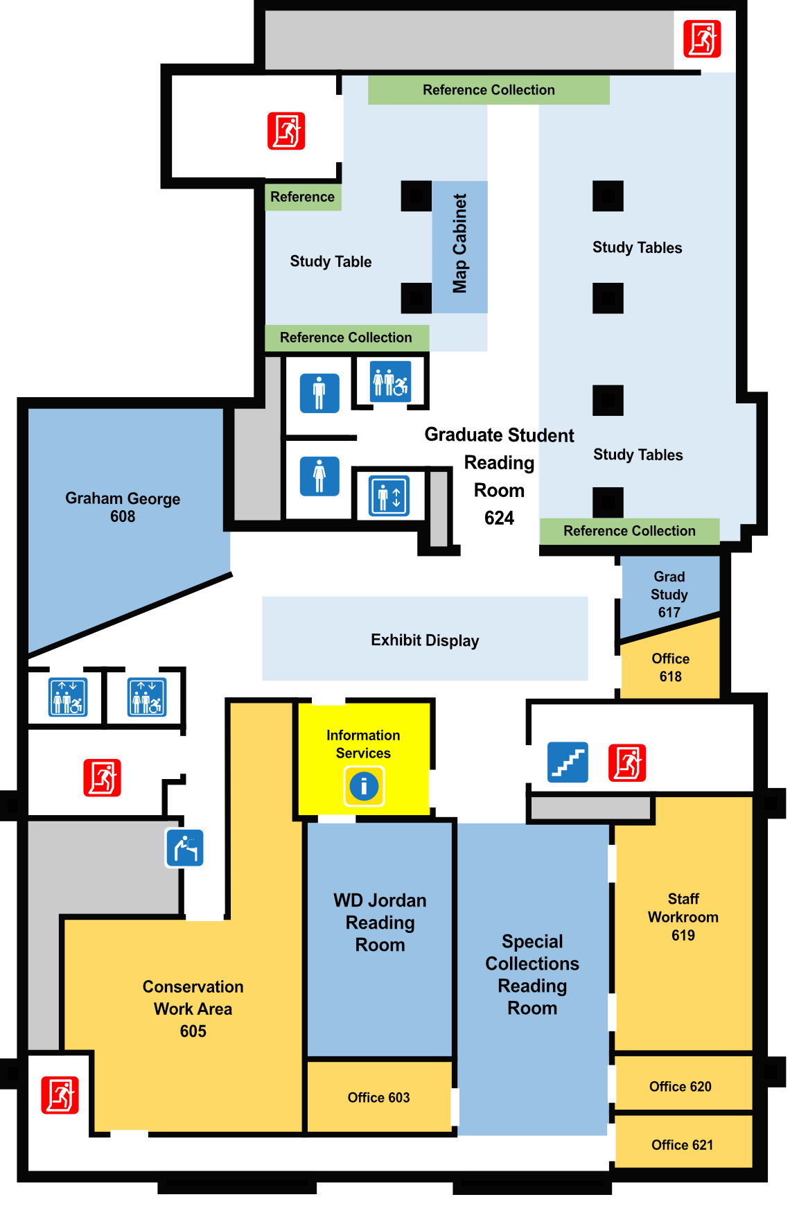 Douglas library level 6 (2nd floor) floor plan