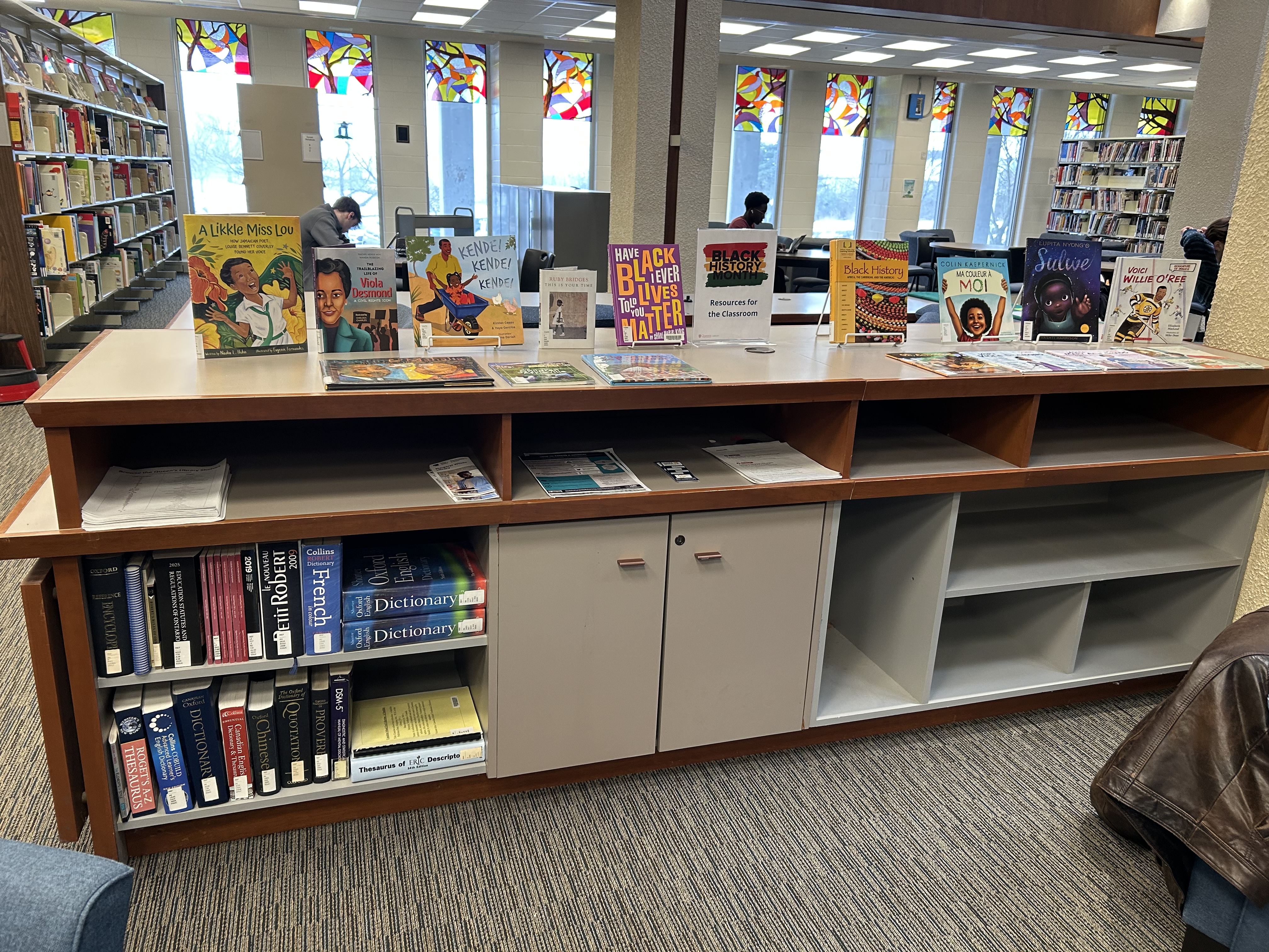 The book display at the Education Library