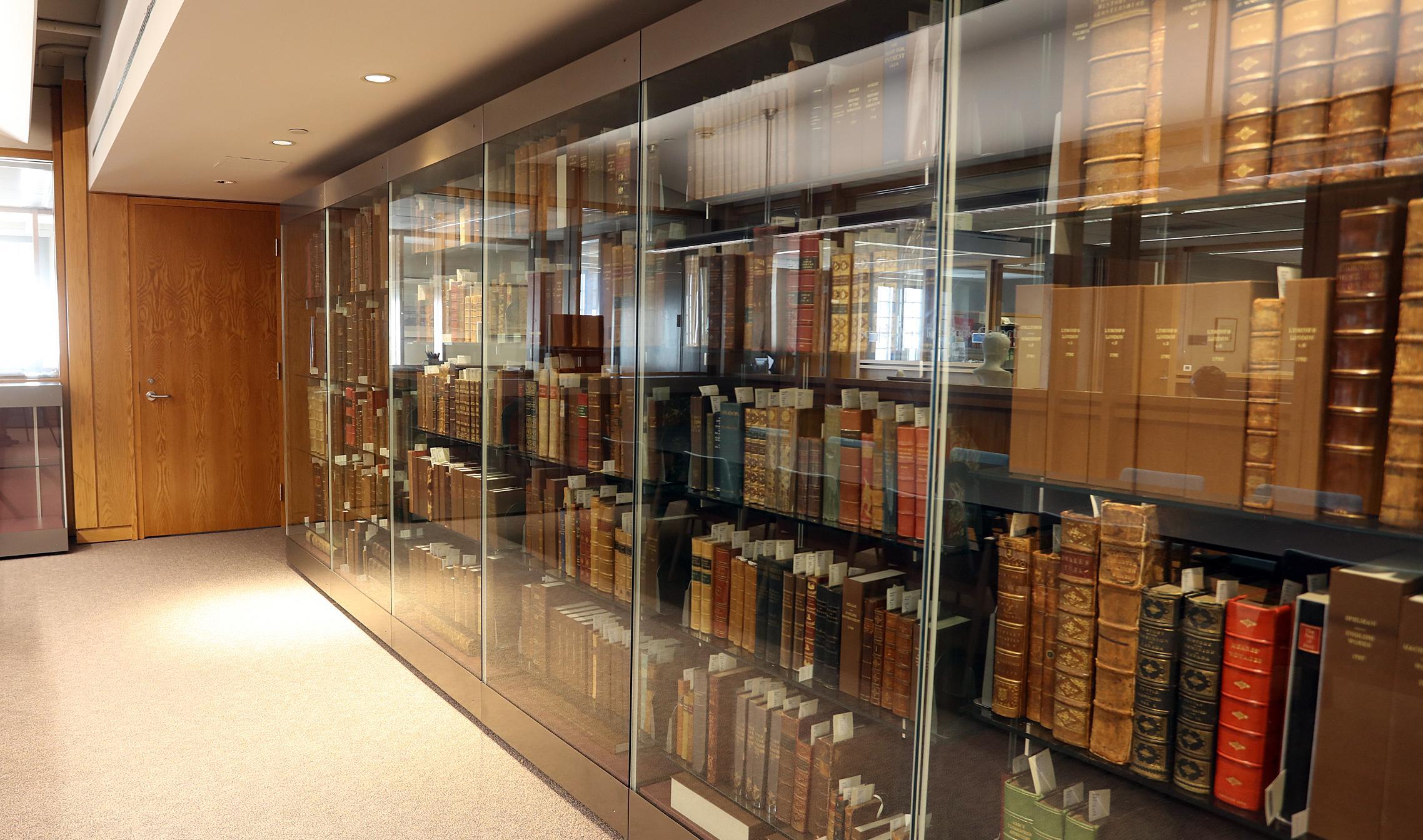 books displayed in W.D. Jordan Rare Books and Special Collections