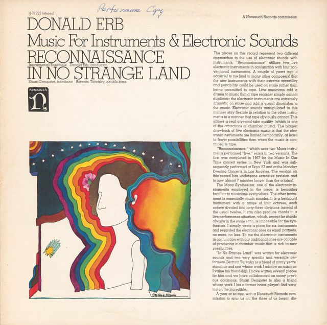 Cover of Music For Instruments & Electronic Sounds by Donald Erb