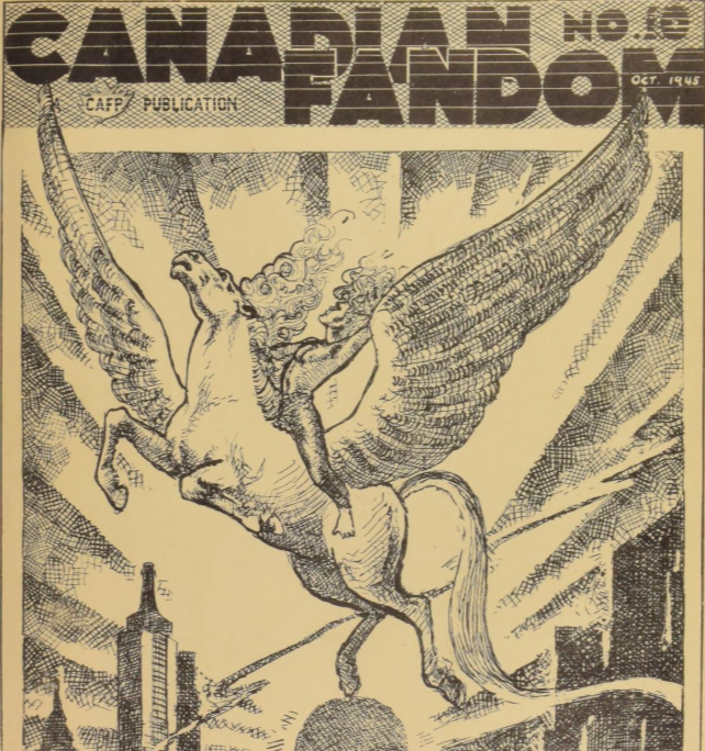 October 194f cover of Canadian Fandom with a picture of a winged horse 