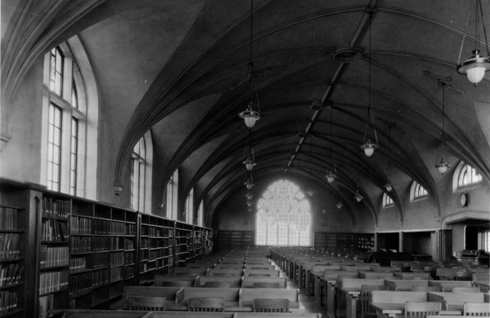 Archival photo of the 1924 Reading Room in Douglas Library