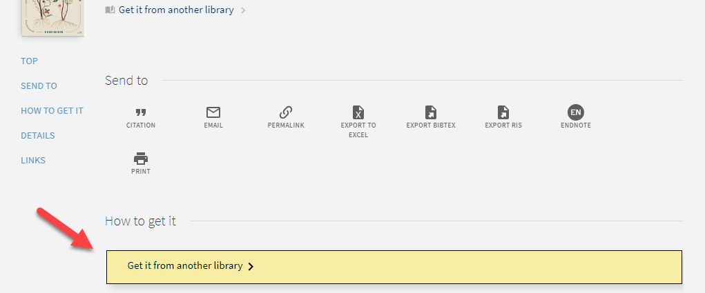 Screen capture of the "get it from another library" box.