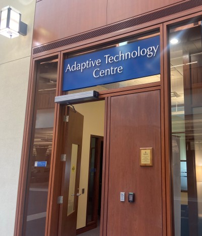 door to the Adaptive Technology Centre in Stauffer Library