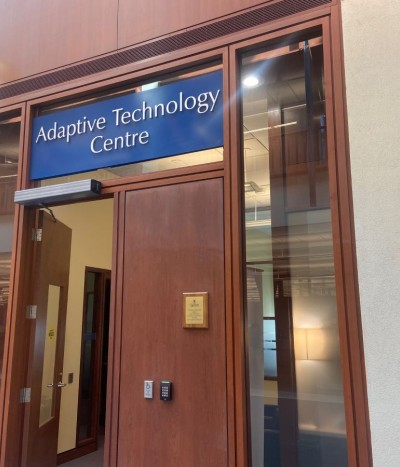 door to the Adaptive Technology Centre in Stauffer Library