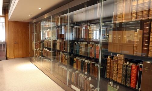 books displayed in W.D. Jordan Rare Books and Special Collections