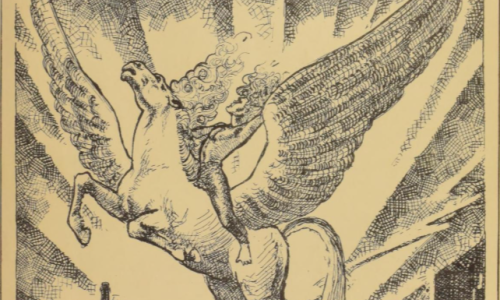 October 194f cover of Canadian Fandom with a picture of a winged horse