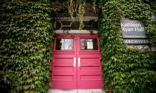 the front entrance to Kathleen Ryan Hall / Queen&#039;s University Archives