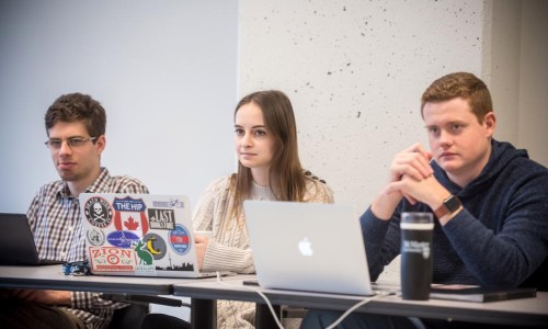 Students at computers