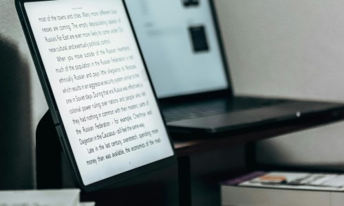 ebook on a tablet