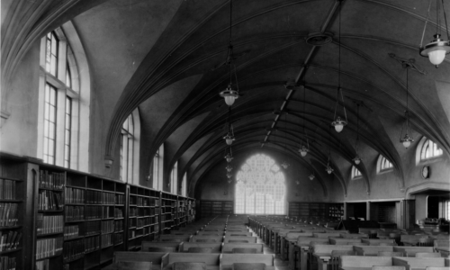 Archival photo of the 1924 Reading Room in Douglas Library